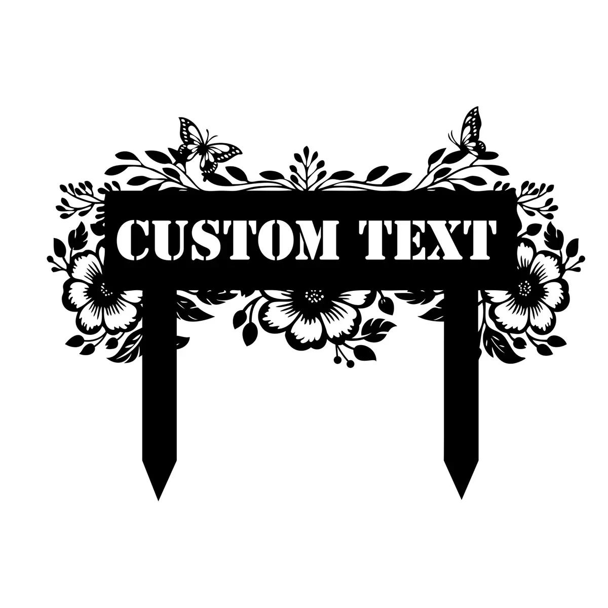 

Персонализированный металлический садовый знак «Бабочка», Садовое искусство с индивидуальным именем, Декор для улицы, Подарок для любителей природы