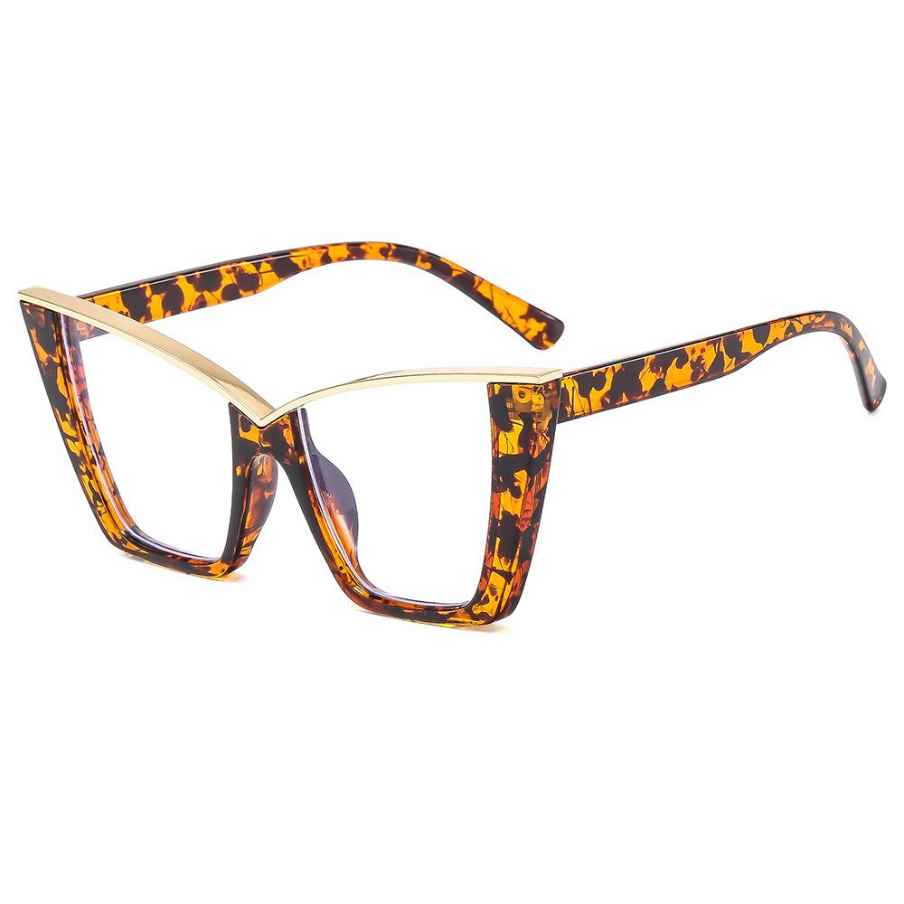 Cat'S Eye Large Frame Anti-Blue Light Flat Glasses Personalized Eyeglasses Frame Trend Net Red Ins Fashion Eyeglasses Frame