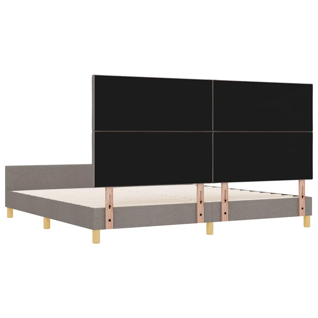 Bed Frame with Headboard Taupe 200 X 200 Cm Fabric