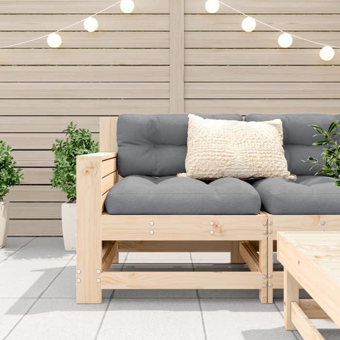 VidaXL Garden Sofa Armrest with Cushion, Seat with Backrest, Patio Terrace Backyard Outdoor Armchair, Wood 844920