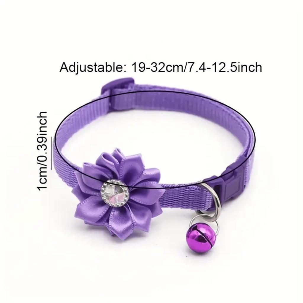 1pcs Adjustable Flower Dog Collar For Small, Medium, And Large Dogs And Cats - Stylish And Comfortable Pet Accessory