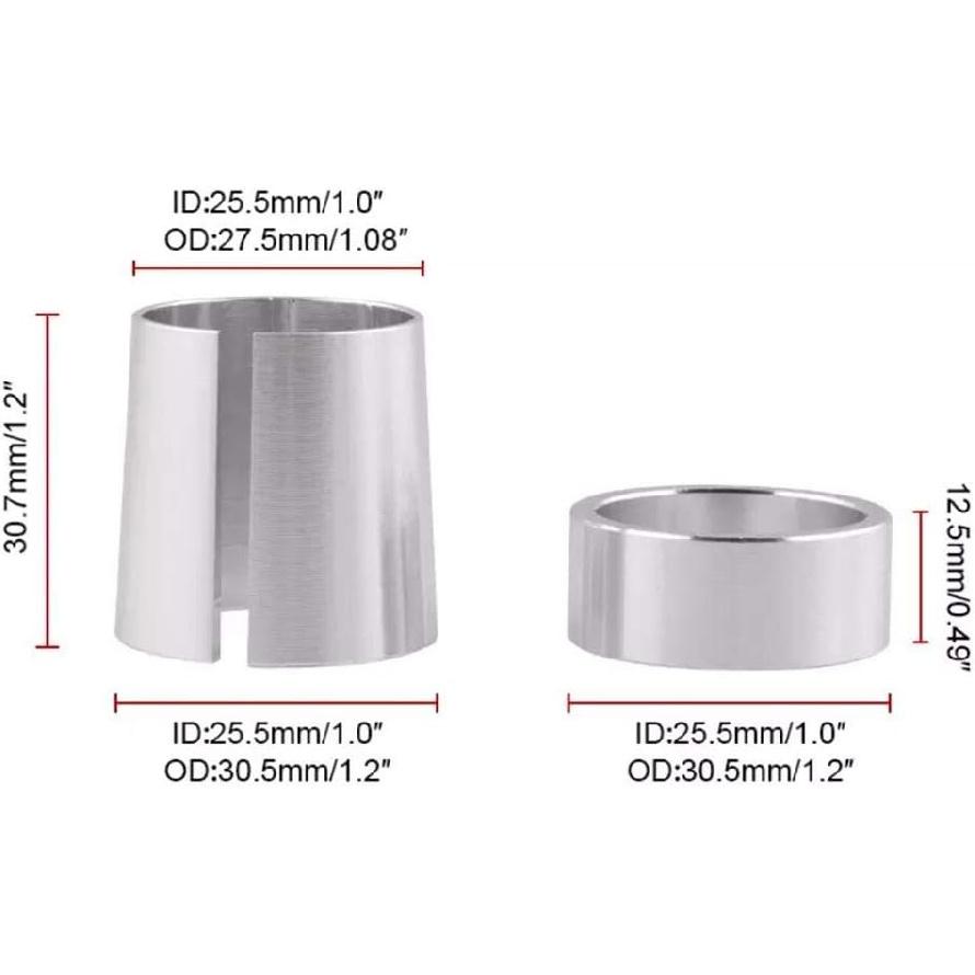 1in Gas Tapered Drive Clutch Shaft Adapter Connector Pulley Bore Reducer Sleeve Bushing Silver Aluminum Accessory