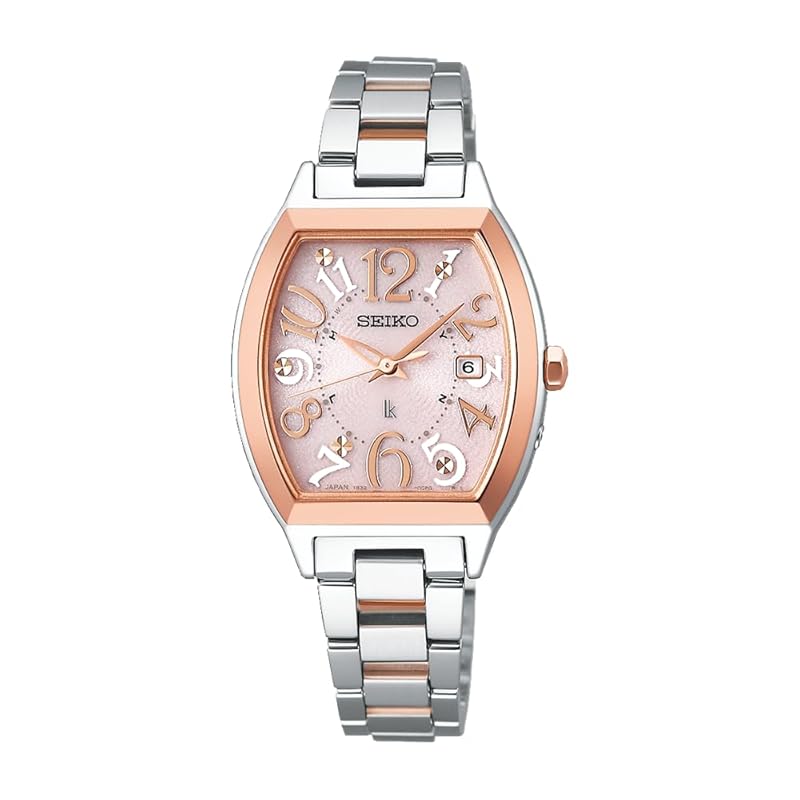 

[Seiko Watch] watch Rukia Standard Collection Tonneau type solar radio wave SSVW214 ladies silver + pink gold