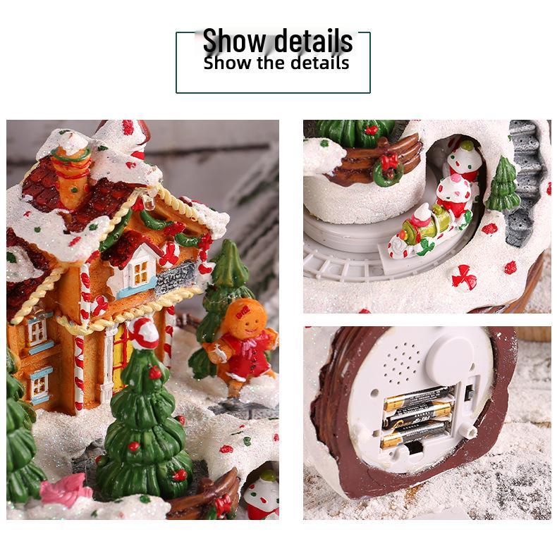 Harbor Love Musical House Night Light Ornament - Eight-Tone Box Cottage Toy for Children's Christmas Gift