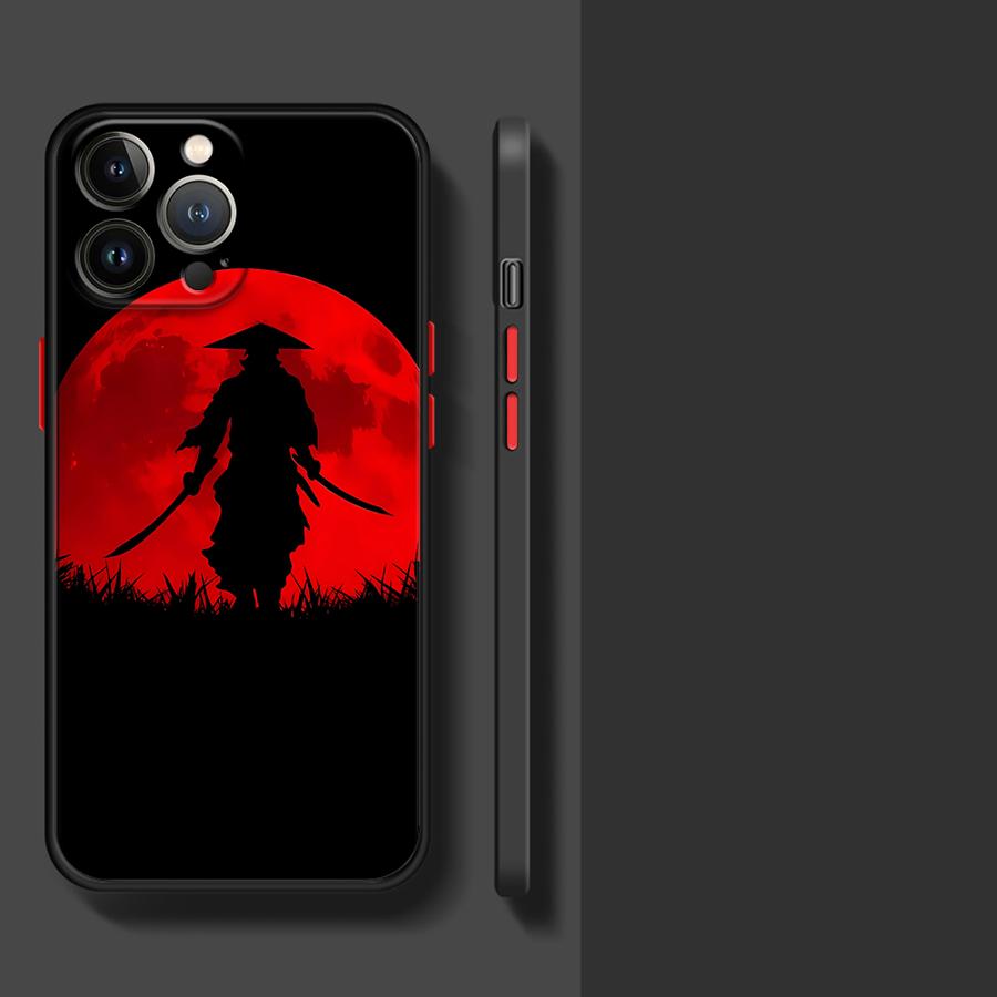 Anime Samurai Cool Phone Case for Apple iPhone 15 16 Pro XS Max 16e 13 14 Plus XR SE 7 8 12 11 Pro plus Matte