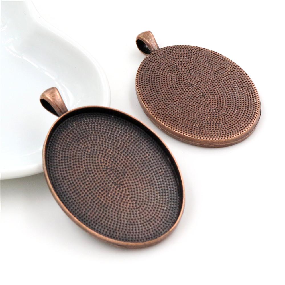 Neue Mode 5 Stück/Los 30x40mm Innenmaß 8 Farben Beschichtet Einfacher Stil Cabochon Basis Fassung Anhänger Anhänger