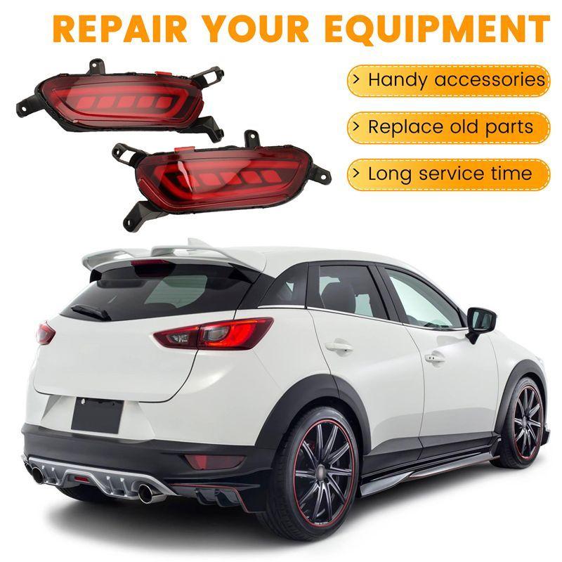 Ingenious-LED Rear Fog Lamp Brake Light Turn Signal Light Reflector 1 Set For Mazda CX-3 For CX3 2015- 2020 Car Bumper Light
