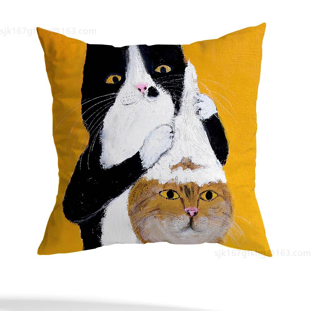 Funny Barber Dog Cute Pillow Case Square Double-Sided Printing Short Plush Sofa Cushion Cover Bedroom Bedside Pillow