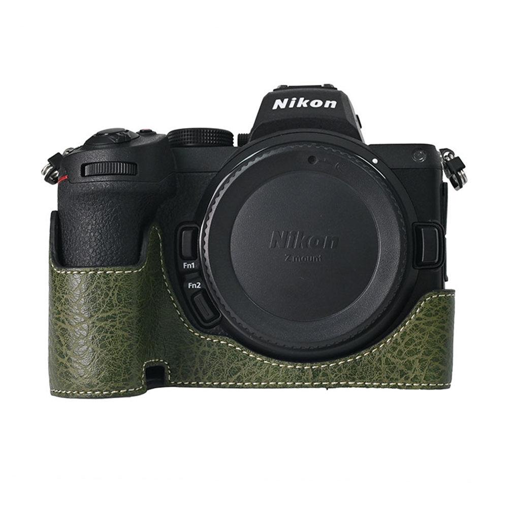 PU-Leder Kamera Halbtasche für Nikon Z6II Z7II Z5 Bodenöffnung Magnetabdeckung
