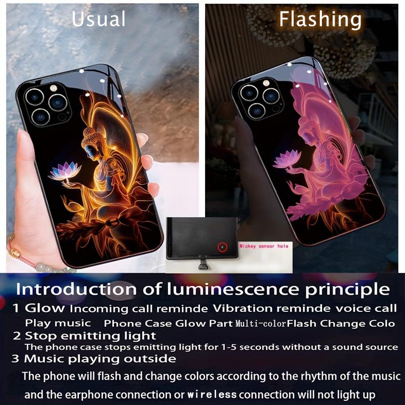 Lotus Buddha Colorful Luminous Phone Case For Samsung S26 S25 S24 S23 FE S22 S21 Ultra Plus Z Fold 7 6 5 LED Light Shining Cover