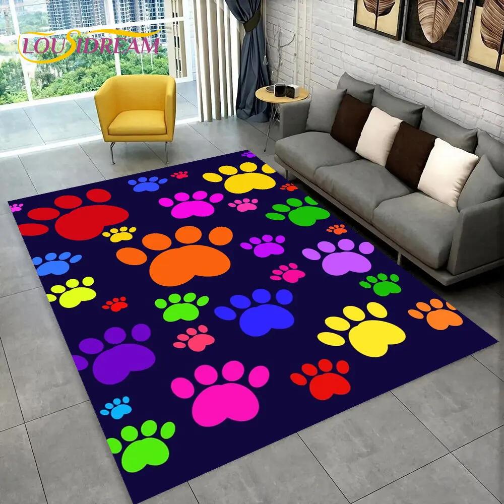 Domácí mazlíčci Footprint Sole Series 3D Area Koberec Velký,Koberec do obývacího pokoje Ložnice Pohovka Rohožka Dekorace,dětská protiskluzová podložka na podlahu