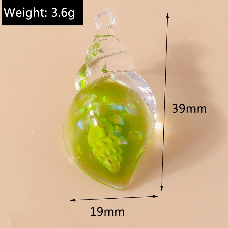 Leslie 10pcs Colorful Resin Summer Beach Shell Conch Charm for Handmade Earring Necklace Pendant Jewelry Making Accessories