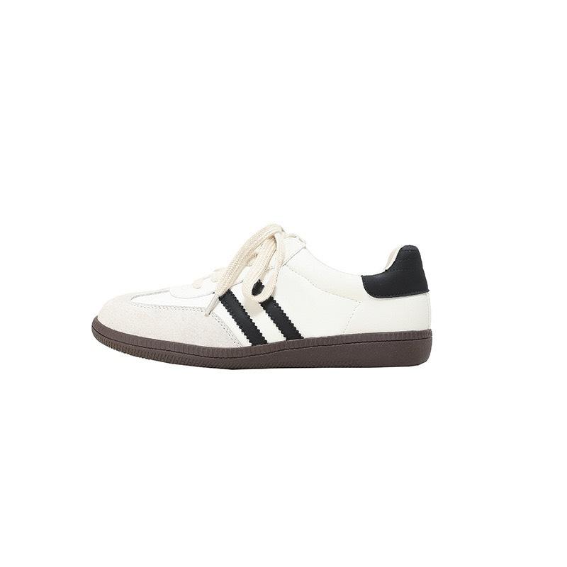 Cowhide version classic homecoming day leather color matching thick-soled lace-up casual shoes women s sports women s autumn 35