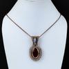 Red Flash Labradorite & Moonstone Gemstone Handmade Pure Copper Wire Wrap Jewelry Pendant