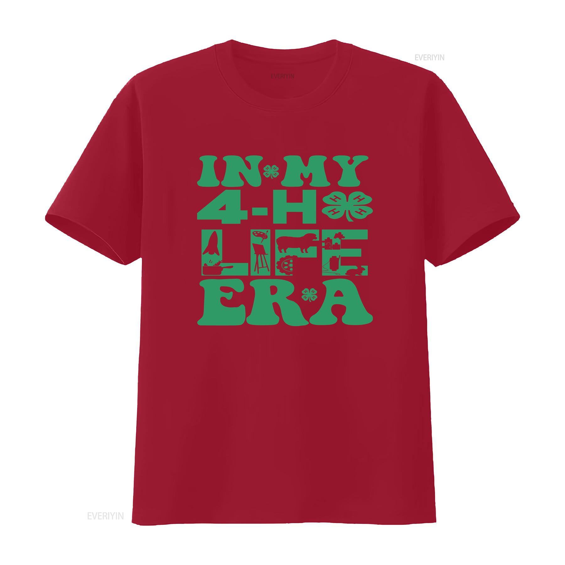 

In My 4H Life Era T shirt 4 H Heart Health Lucky Goat St Patricks Day Cow vintage Washed fashion designer clothes Versatile S