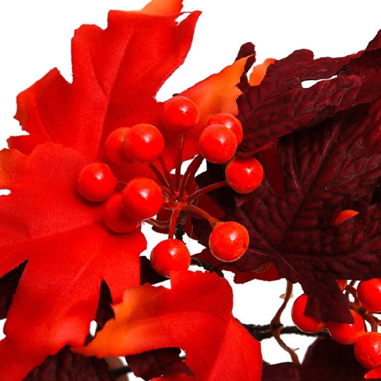 Autumns Velvety Touch Plant Collection Artificial Maples Leaf Pinecones Berries Cluster Long Time Fall Decors For Mantelpieces And Entryways