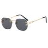 Women Men Hot Selling Diamond Frameless Sun Glasses UV400 Lenses Metal Colorful Fashion Trendy Sunglasses