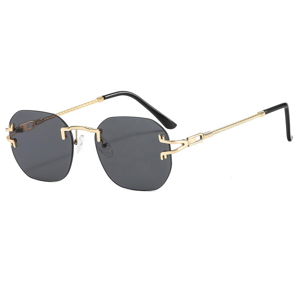 Women Men Hot Selling Diamond Frameless Sun Glasses UV400 Lenses Metal Colorful Fashion Trendy Sunglasses