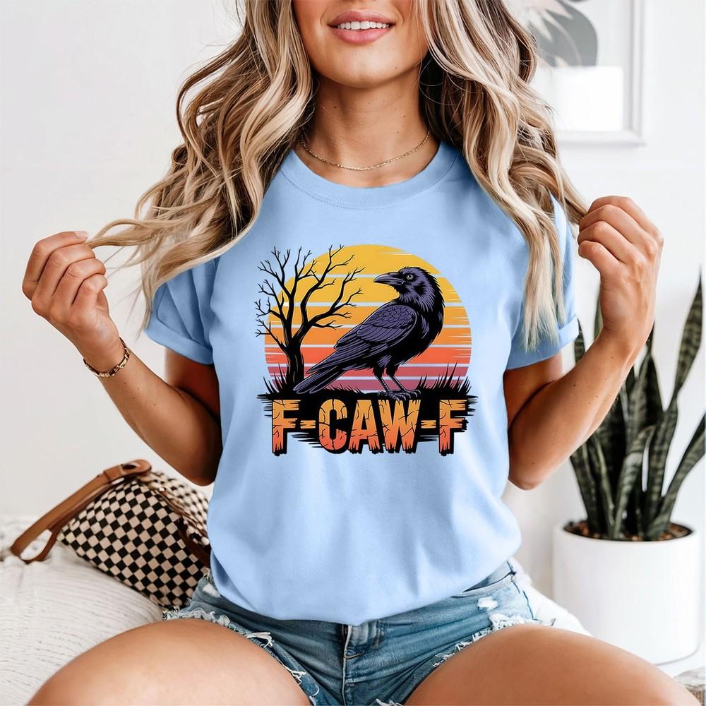 FCawF Crow Humor Animals Unisexs TShirt Bird Pun Graphic Tee 2XL