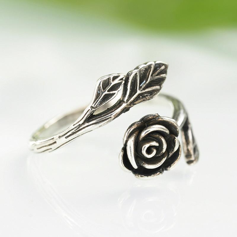 Rose retro painting oil ring female, opening adjustable vintage medieval, manufacturer wholesale minimalist