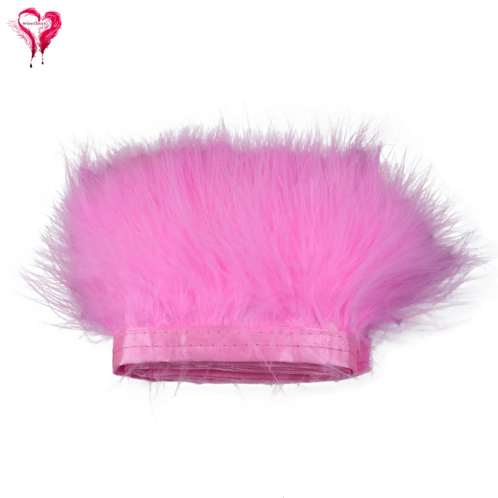 1 Meter Ausgefallenes Weiches Flauschiges Gefärbtes Buntes Truthahn-Marabu-Federband Spitzenbesatz 6-8 CM Partykleid Kleidungsstück Dekoration Fransen