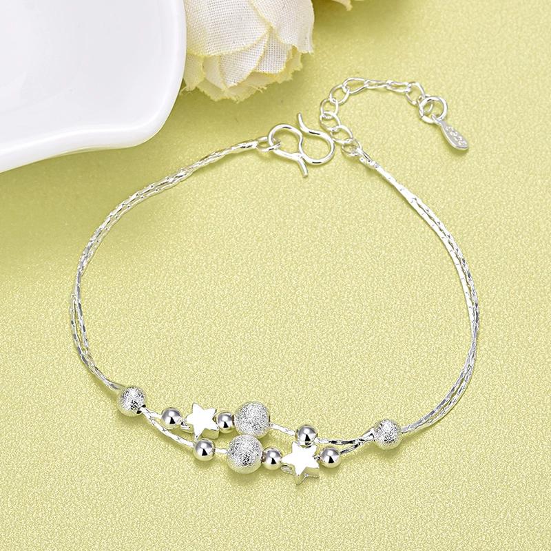 925 Silver Zircon Flower Bracelet For Women Elegant Charm Chain Jewelry Wedding Party Holiday Gifts