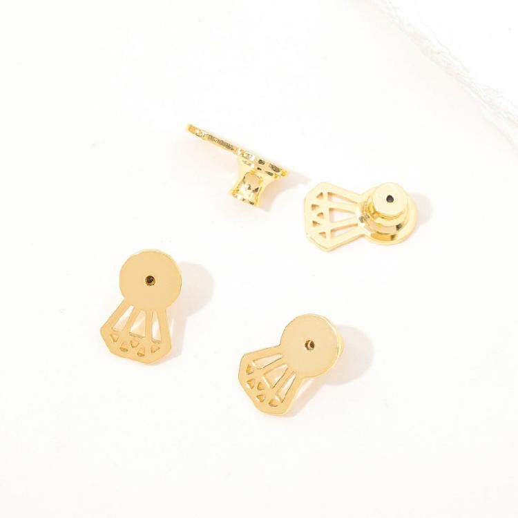 4 Stück Ohrringverschlüsse Verriegelbare Ohrringteile Ohrstecker Diamantenform Ohrschmuck Zubehör Bieten Verbesserte Stabilität