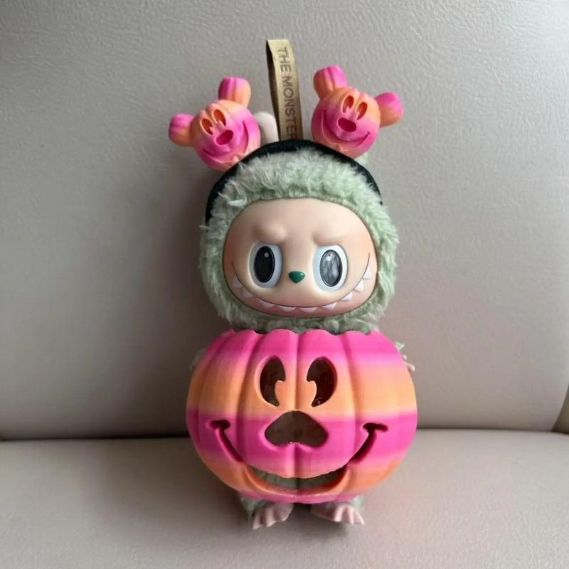 Clothes for Labubu Halloween Gradient Colorful Pumpkin Outfit Set for 1.0 3.0 Generation Figure Collectible Decor Labubu Cosplay