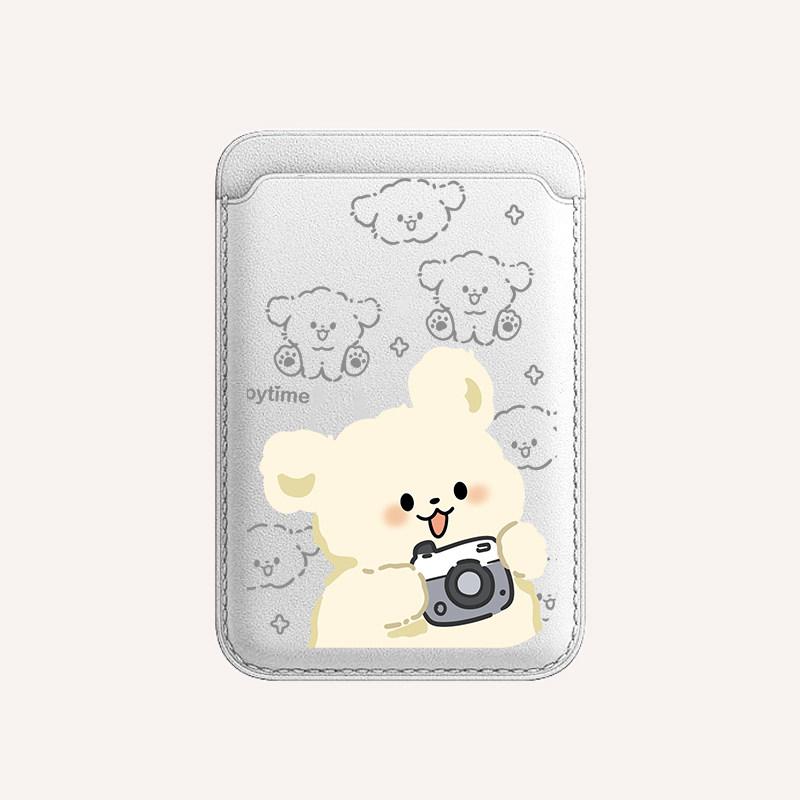 Cute Couple Photo Dog Cartoon Pattern Y2K Card Holder Magnetic For iPhone 17 For Samsung Galaxy S26 FE For MagSafe Wallet Cover