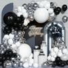 Black & White Silver Balloons for Birthday, Engagement, Proposal, or Store Opening Decorations