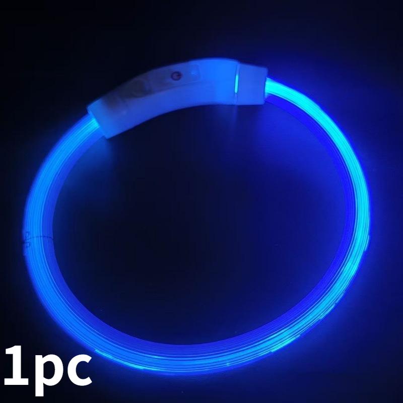 USB Rechargeable LED Fiber Optic Collar for Pets Luminous Anti-Lost Dog Accessory Outdoor Light Collar