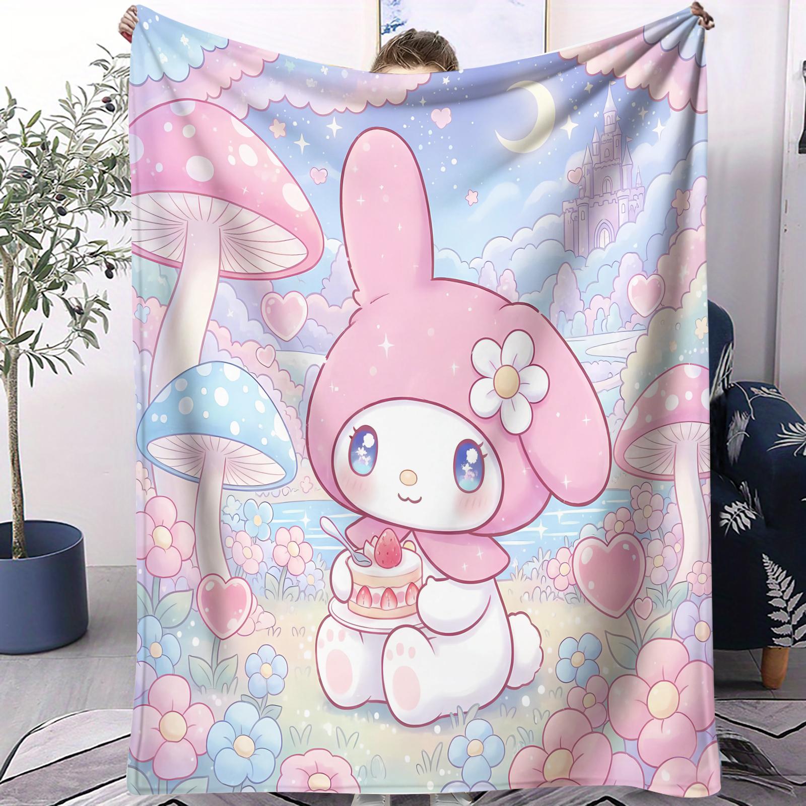 

Cartoon Sanrio Group Small Cover Blanket Soft Comfortable All Season Bed Bedroom Dorm Sofa Office Car Lunch Camping Nap Gift 70x100cm