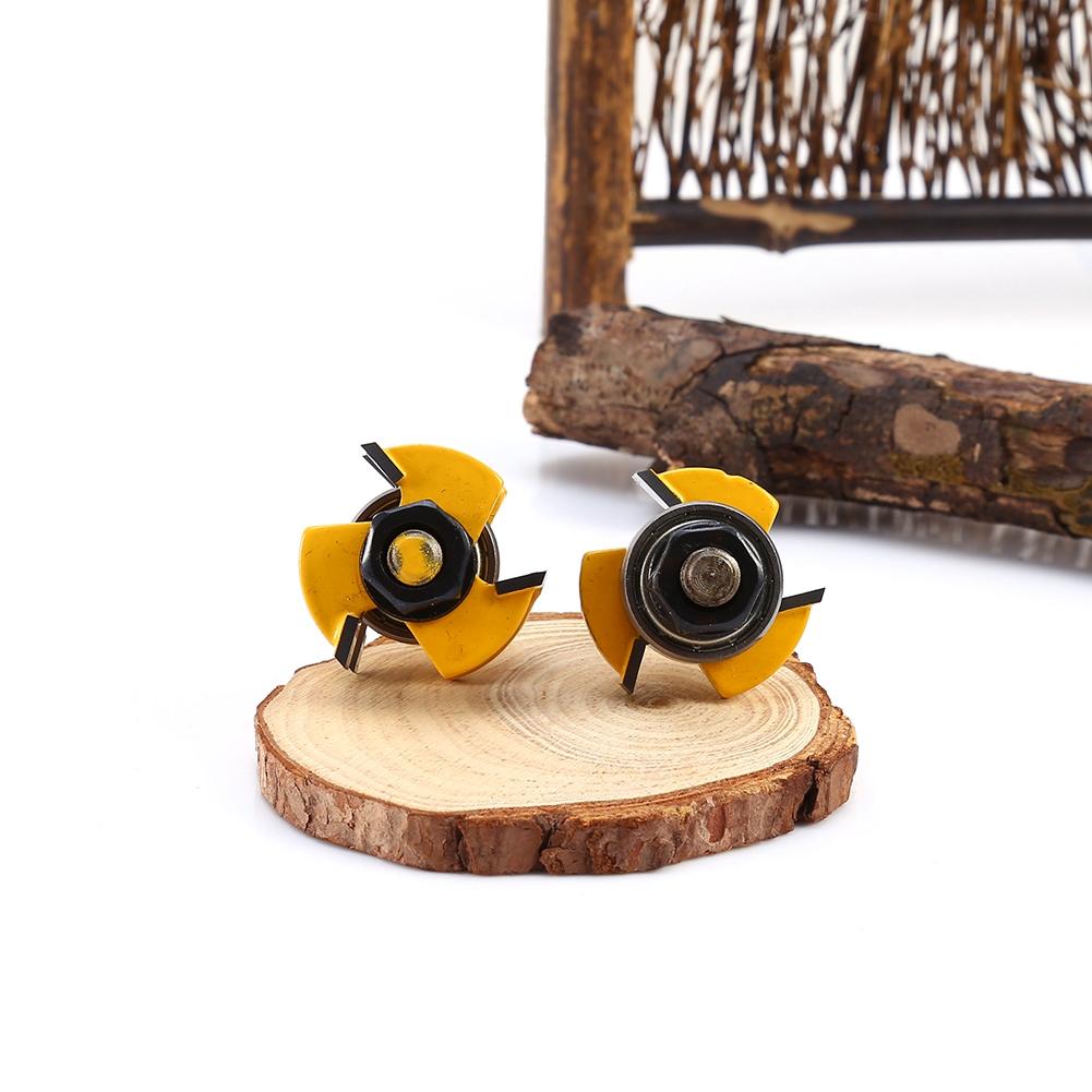 2er Set Schaft Passende Nut- und Federfräser 34in Lager 14in Schaft 3 Zähne T-Form Holz