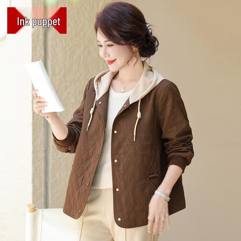 

Mo ou Women s Thin Hooded Button-Front Jacket 5XL