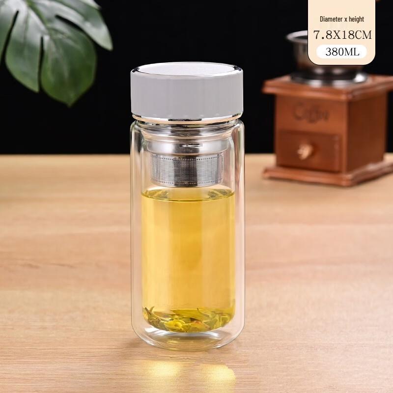 

Shangqi Double-Wall Striped Glass Water Bottle