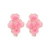 Openwork Chiffon Flower Earrings for Women, Hand-woven, Fashionable and Exaggerated Style.