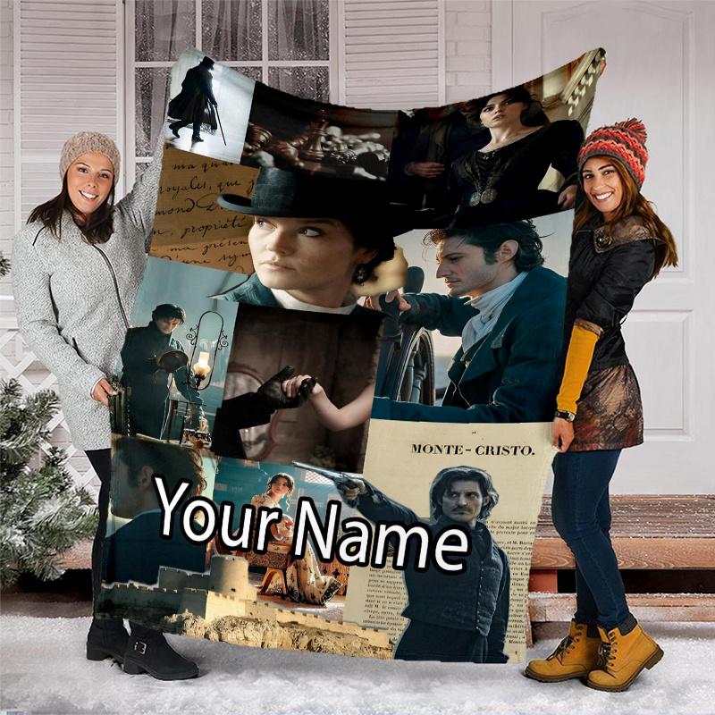 Custom Name The Count of Monte Cristo Theme Printed Blanket - Perfect for Couch, Bed, Travel & Outdoor Use | Machine Washable, Cozy & Durable.