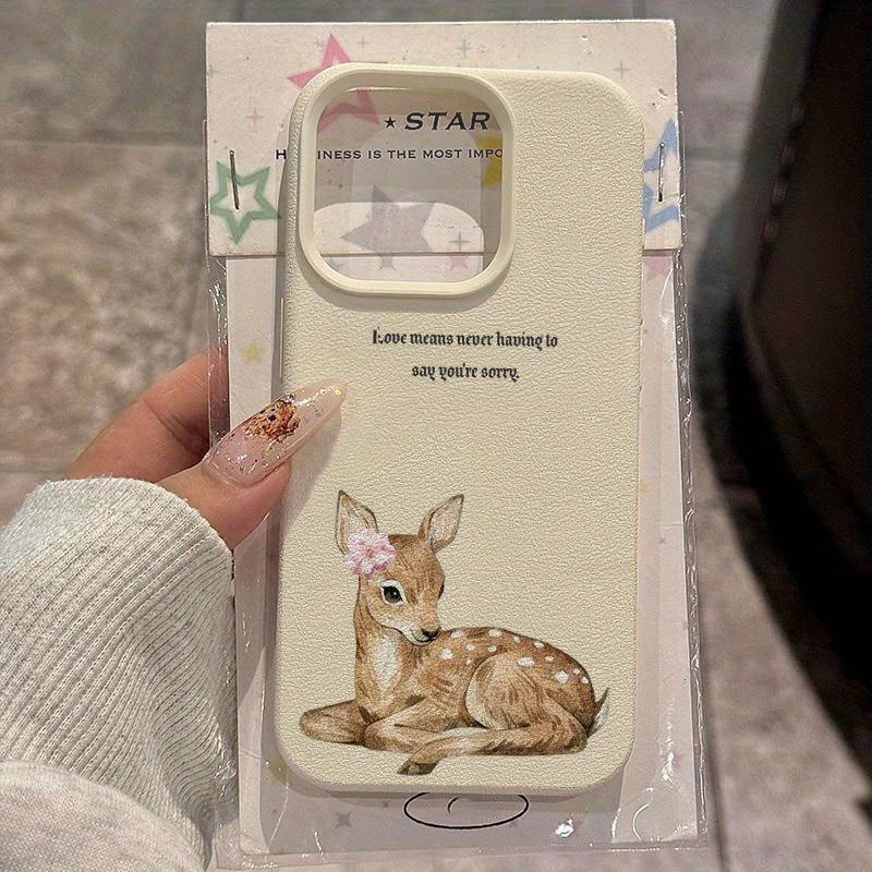 Creative English Letter Cherry Deer Pattern TPU Phone Case For iPhone 17 Pro Max Air 16 Plus 15 14 13 12 11 XS XR X 16E 17 Cover