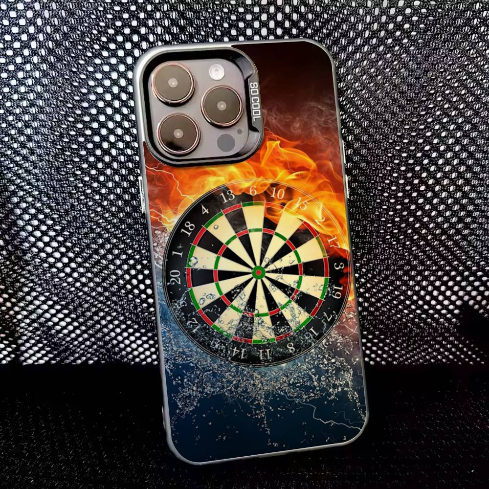 

Darts Phone Case For iPhone 16,15,14,13,12,11,8,7,Pro,Max,Plus,Mini,XS,SE Anti Fall Black Matte Hard iPhone15pro