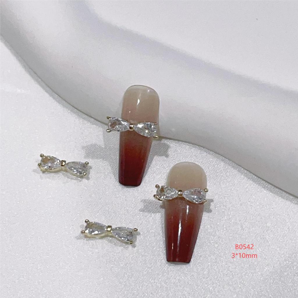 Princess Rhinestone Bow Nail Art Stickers - Colorful Crystal Pendant Accessories
