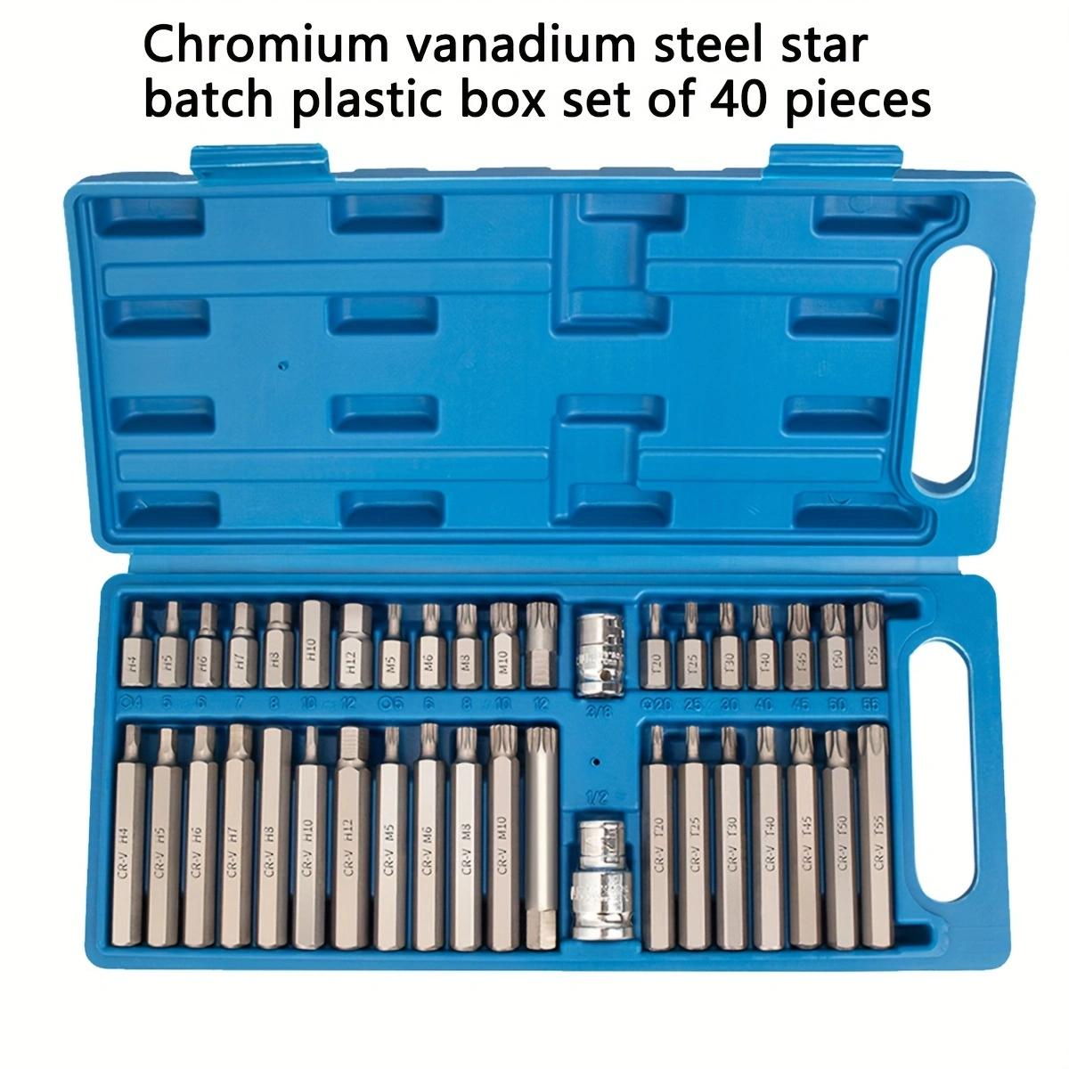 

Набор из 40 звездообразных бит, набор отверток Torx Head, набор отверток S2 Steel Magnetic Security Tamper Proof Star 6 Point Screw Driver Kit Tools,