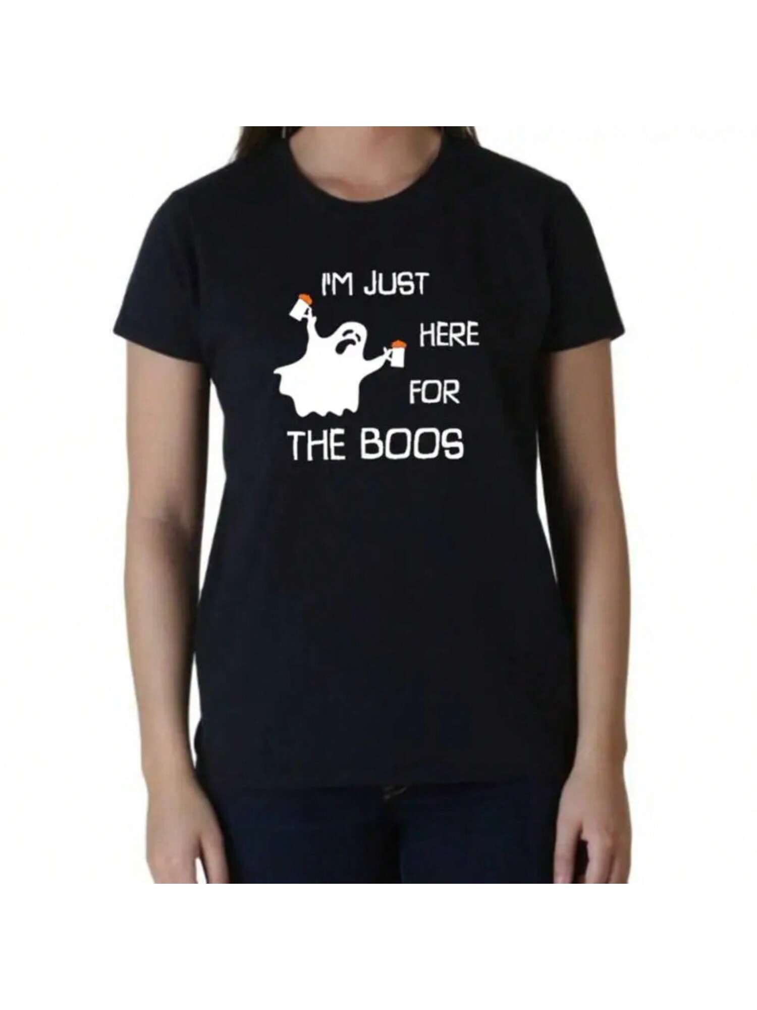 Ladies I m Just Here For The Boos T Shirt Beer Funny Halloween Costume S разноцветный