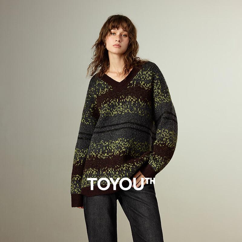 Chuyu Women's Loose Fit Fair Isle Jacquard Sweater