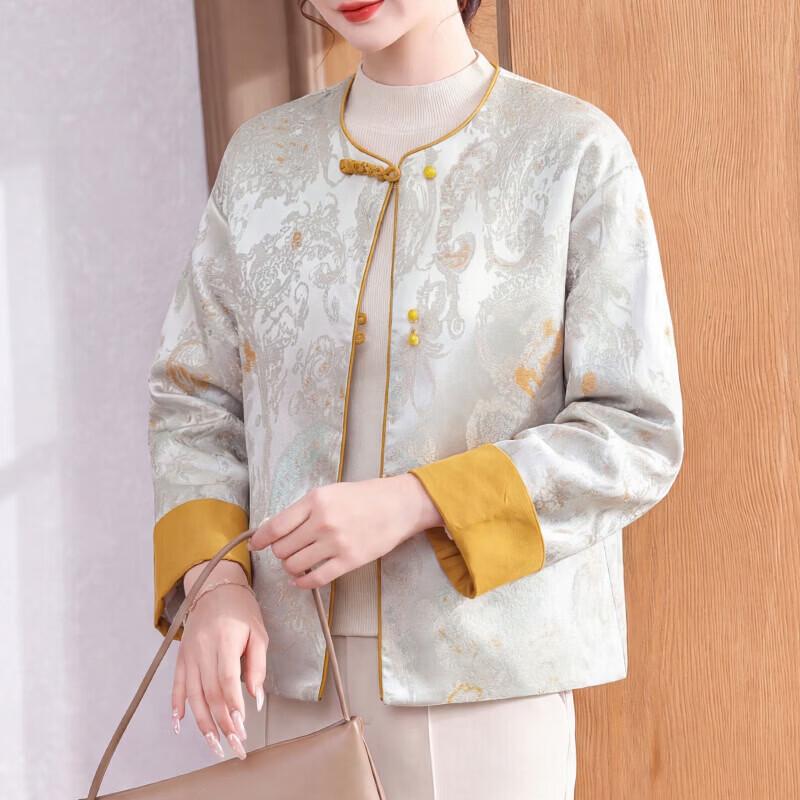 Elegant Middle-Aged Women s Loose Spring Jacket 4XL