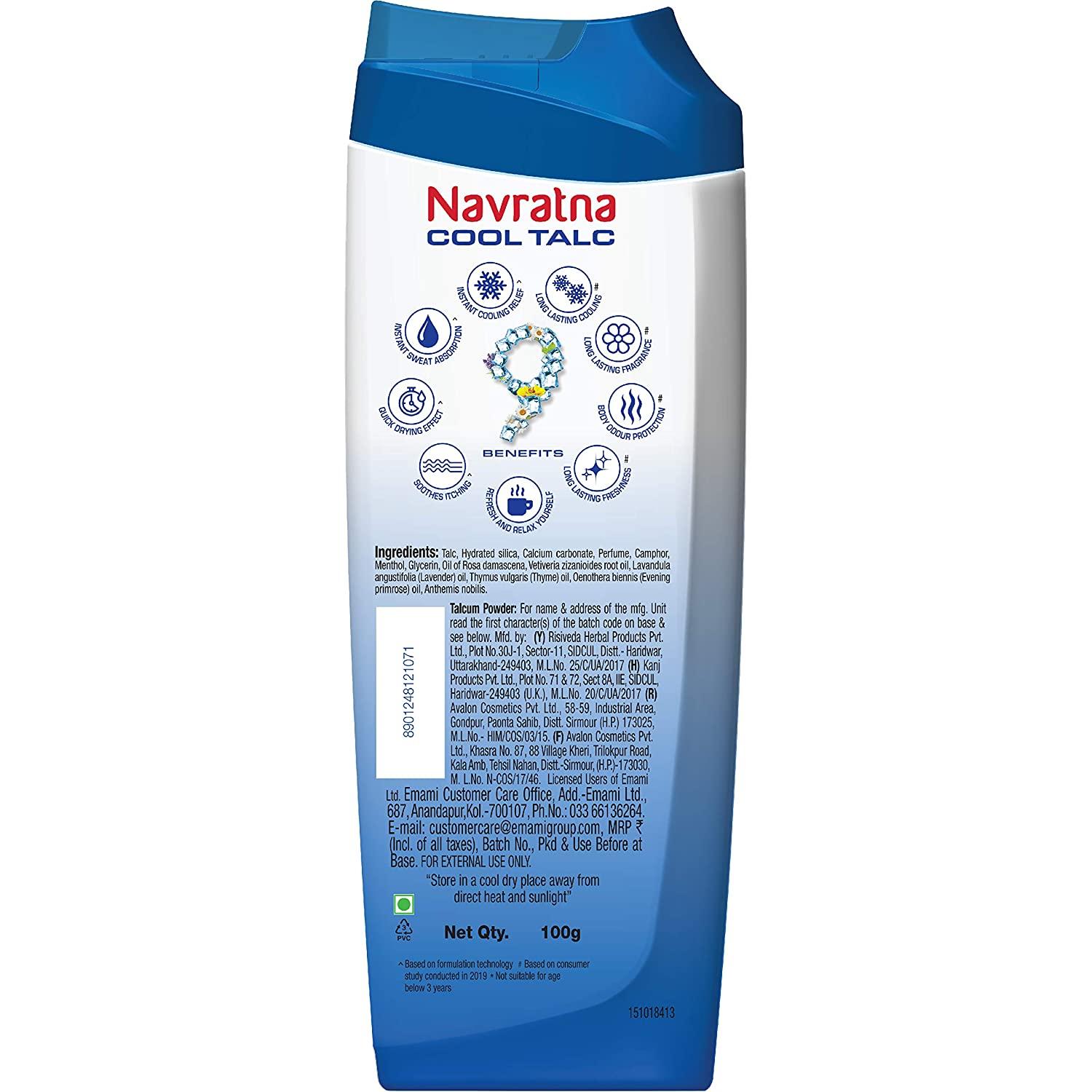 Navratna Cool Mint Свежий тальк | Мгновенное поглощение пота и охлаждающий эффект | — фото 2