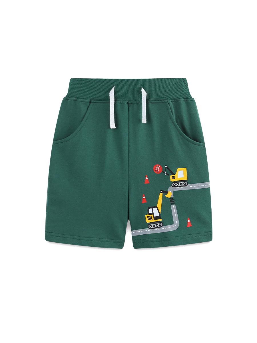 European Style Cartoon Print Boys Cotton Sports Shorts 2026 Summer Collection 5Y