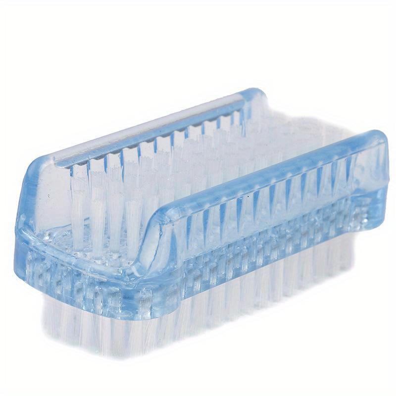 Plastic Nail Dust Powder Cleaning Brush Double Sided Hand Fingernail Toes Scrubbing Brush Cleaner