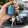 Keychain Pendant, Embossed Imitation Leather Key Ring with Metal Edging, Mini Coin Storage Keychain, Backpack Hanging Charm