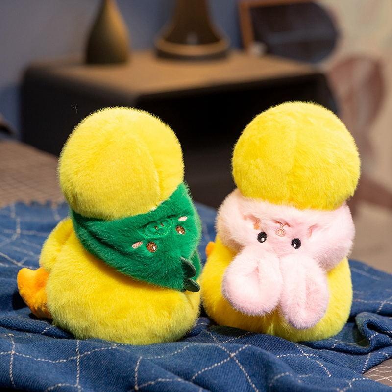 Plush Toy Transformed Into A Little Yellow Duck Doll Wearing A Hat Little Yellow Duck Doll Dinosaur Rabbit Hood Yellow Duck Accompanying The Doll