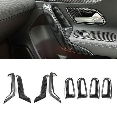 Pro Mercedes Benz Třída A W177 CLA C118    Vnitřní kryt rámu kliky dveří a opěrky ruky s texturou uhlíkových vláken